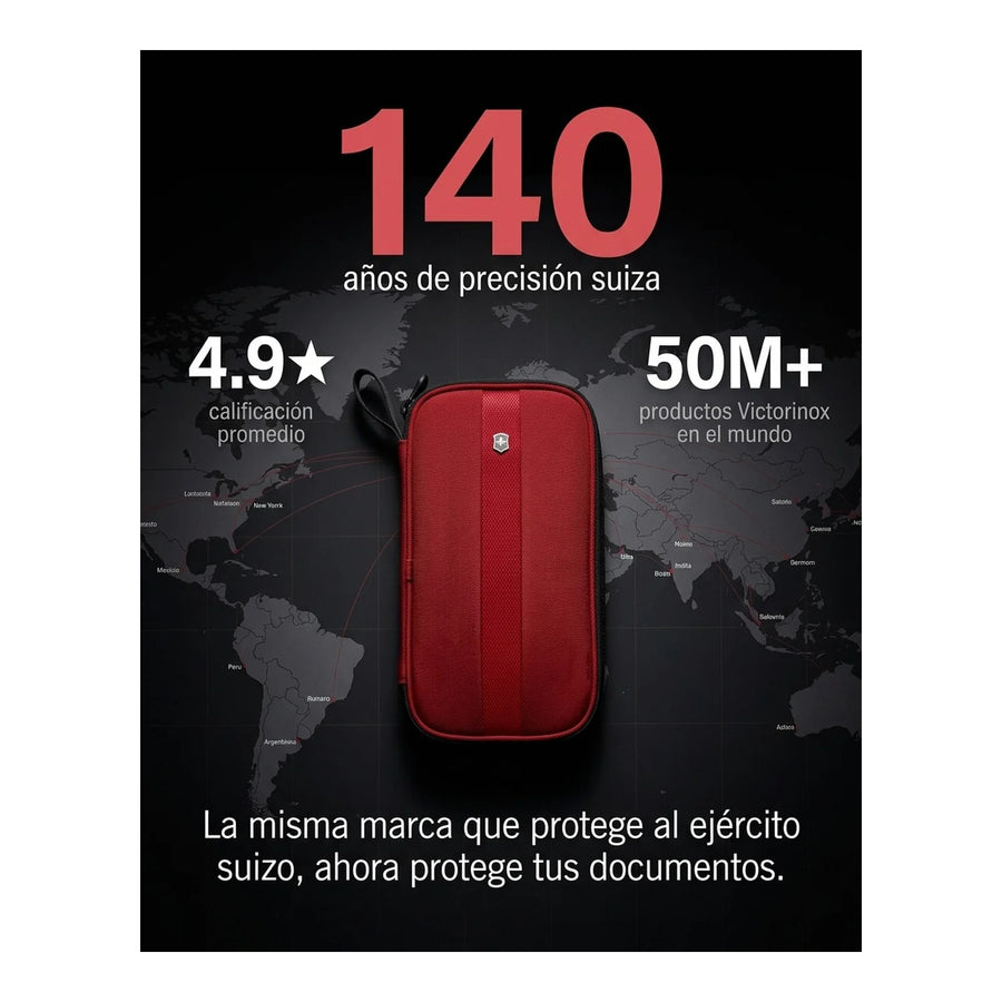 Porta Documentos de Viaje Victorinox con Bloqueo Rfid Color Rojo 610598