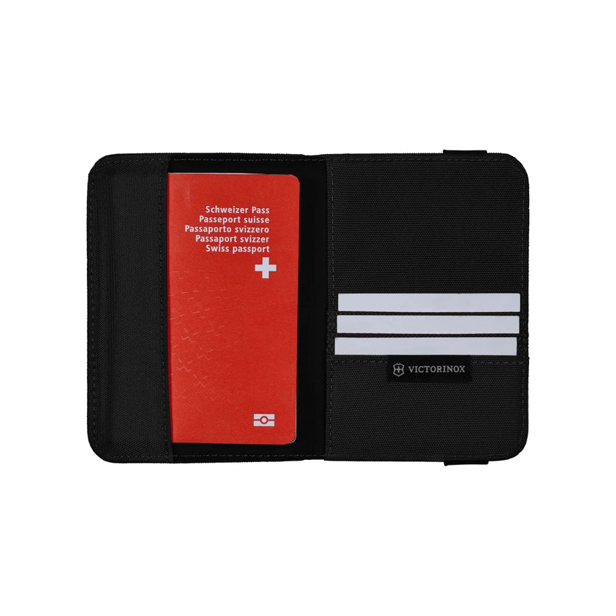 Porta Pasaporte Victorinox Rfid Negro Tarjetas Organizador