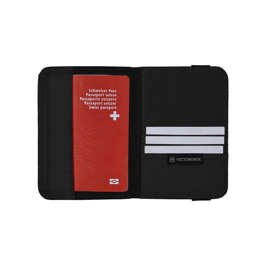 Porta Pasaporte Victorinox Rfid Negro Tarjetas Organizador