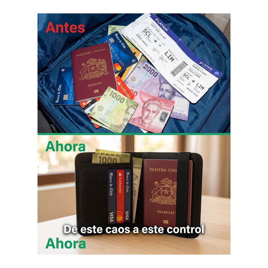 Porta Pasaporte Victorinox Rfid Negro Tarjetas Organizador