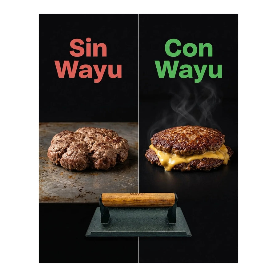 Prensa Hamburguesa Wayu Smasher Hierro Fundido Asado Bbq