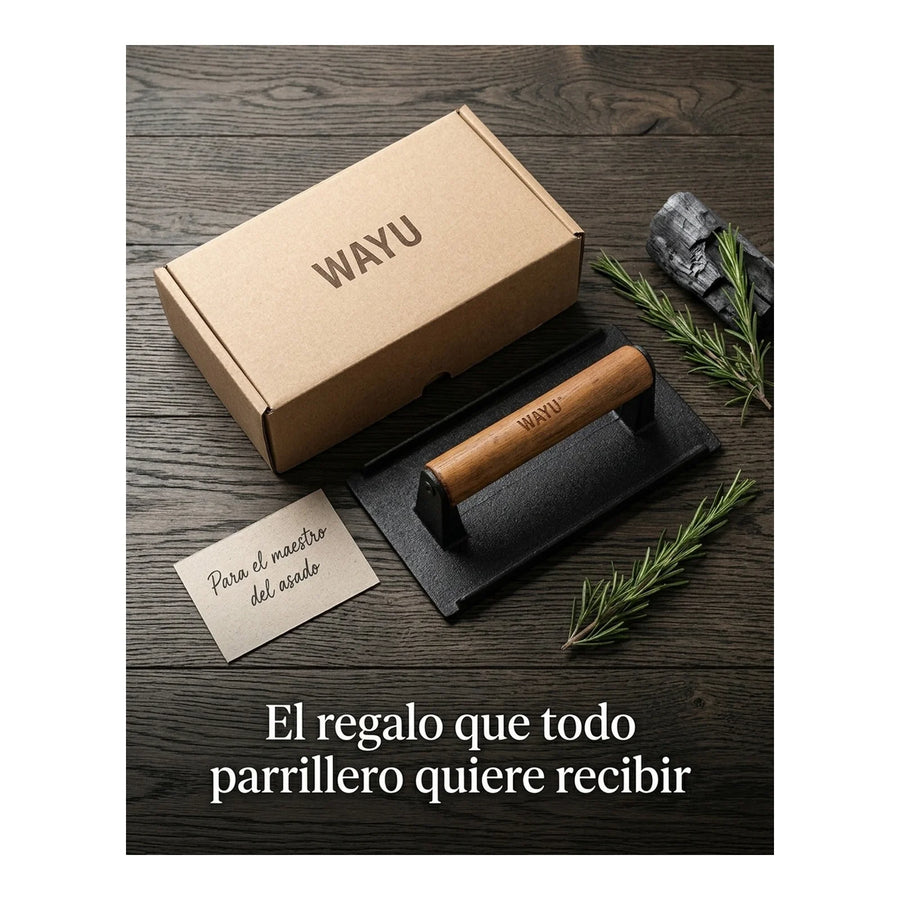 Prensa Hamburguesa Wayu Smasher Hierro Fundido Asado Bbq