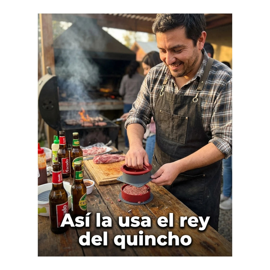 Prensa Hamburguesas Con Relleno Y Normal Asado Parrilla Bbq