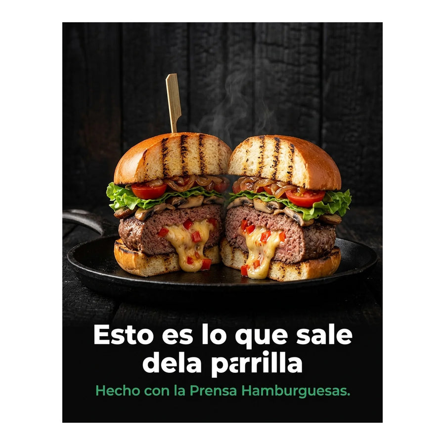 Prensa Hamburguesas Con Relleno Y Normal Asado Parrilla Bbq