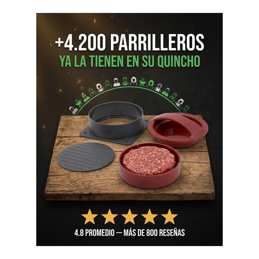 Prensa Hamburguesas Con Relleno Y Normal Asado Parrilla Bbq