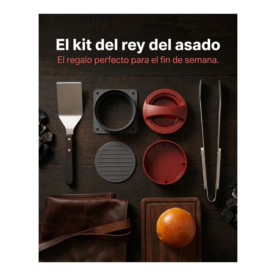 Prensa Hamburguesas Con Relleno Y Normal Asado Parrilla Bbq