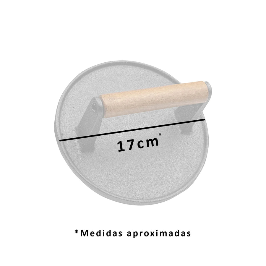 Prensa Para Carnes Hierro Fundido Grilltech Smasher Bbbq