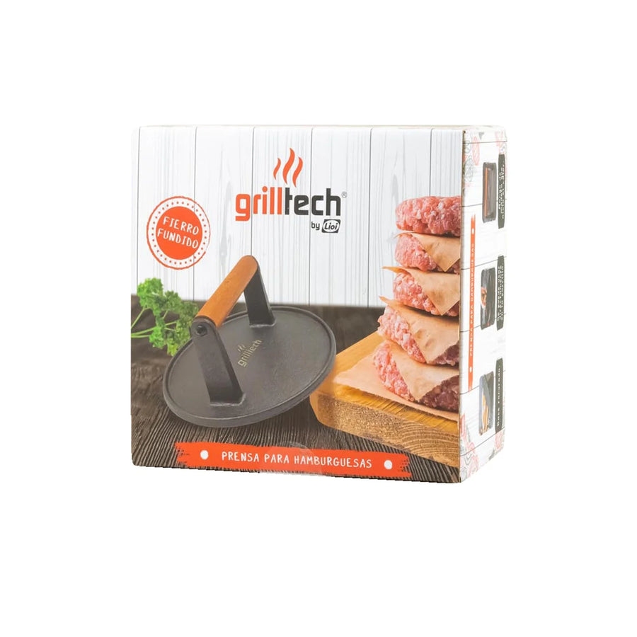 Prensa Para Carnes Hierro Fundido Grilltech Smasher Bbbq