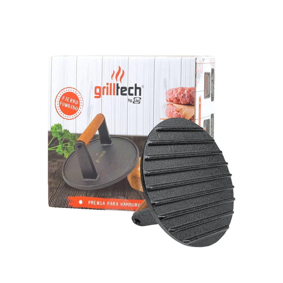 Prensa Para Carnes Hierro Fundido Grilltech Smasher Bbbq