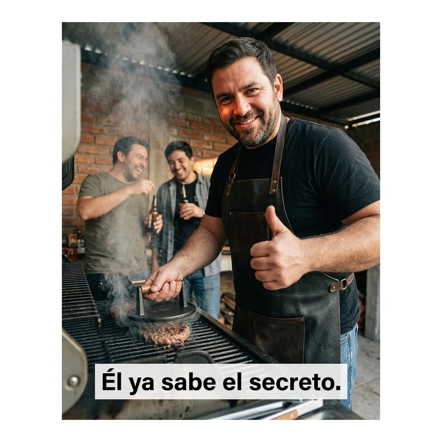 Prensa Para Carnes Hierro Fundido Grilltech Smasher Bbbq