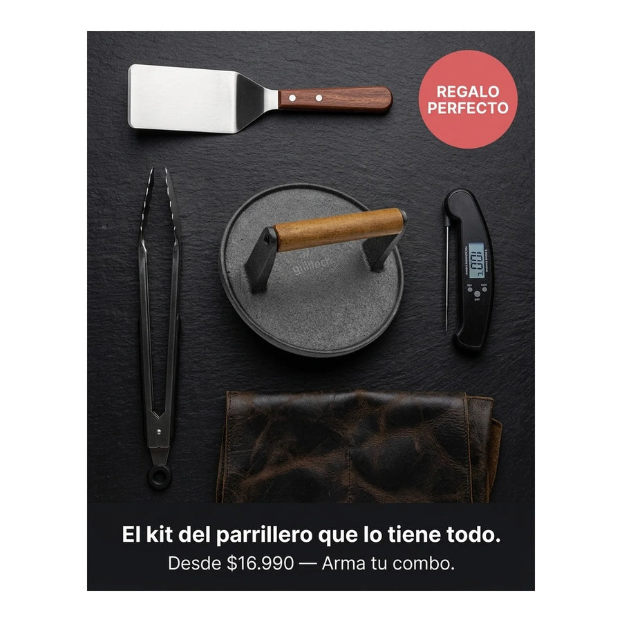 Prensa Para Carnes Hierro Fundido Grilltech Smasher Bbbq