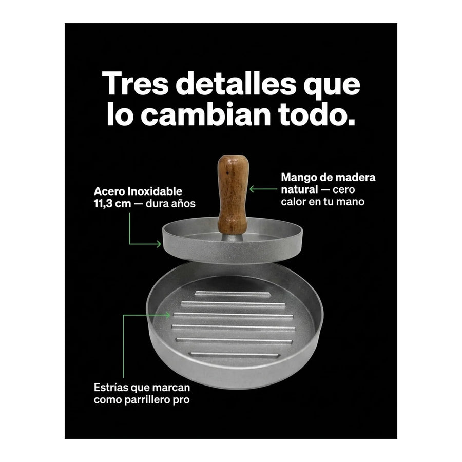 Prensa Para Hamburguesas Wayu Bbq Asado Cocina Parrilla