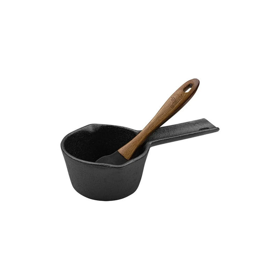 Salsero Hierro Fundido + Brocha Silicona Carnes Adobar Asado