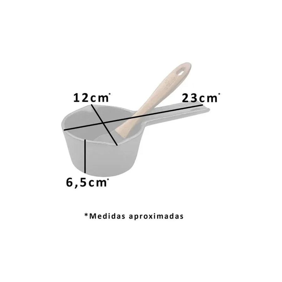 Salsero Hierro Fundido + Brocha Silicona Carnes Adobar Asado
