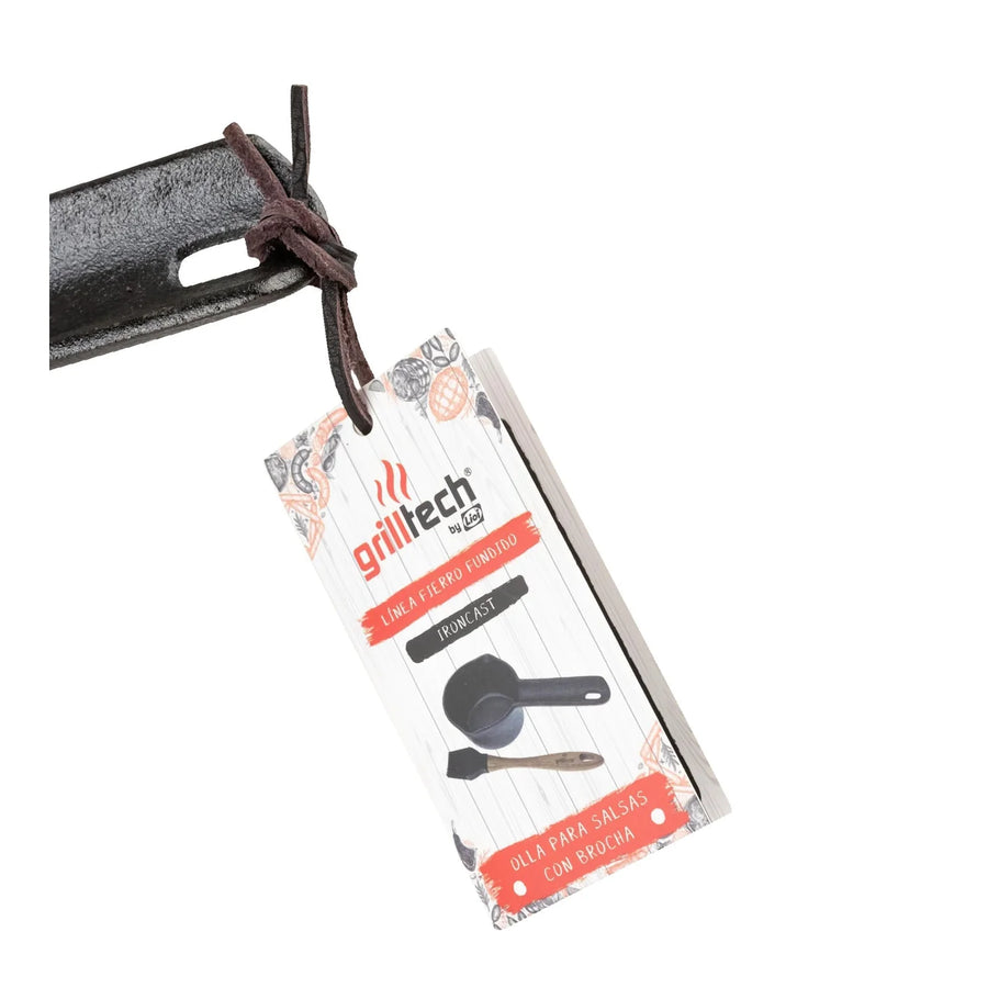 Salsero Hierro Fundido + Brocha Silicona Carnes Adobar Asado