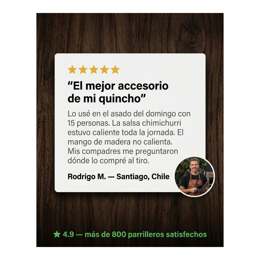 Salsero Hierro Fundido + Brocha Silicona Carnes Adobar Asado