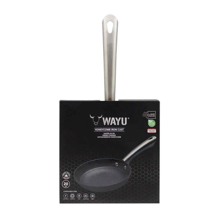Sartén 20cm Iron Cast Honeycomb Wayu Negro