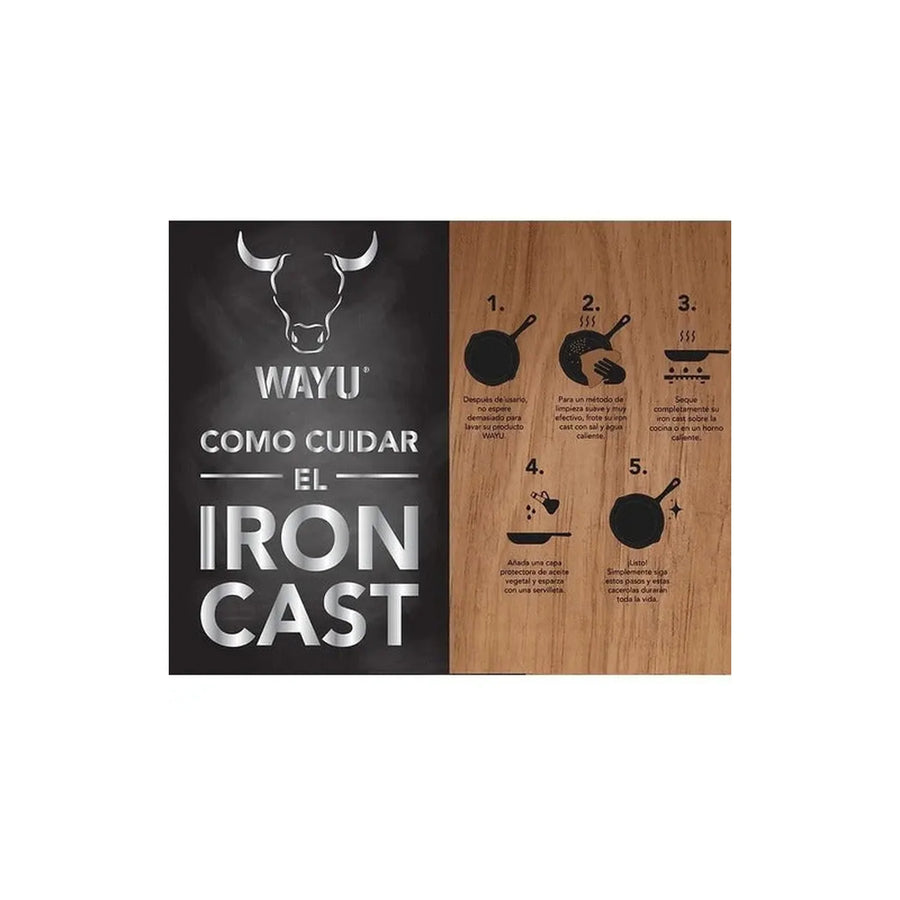 Sartén Cacerola Wayu Hierro Fundido Con Base De Madera