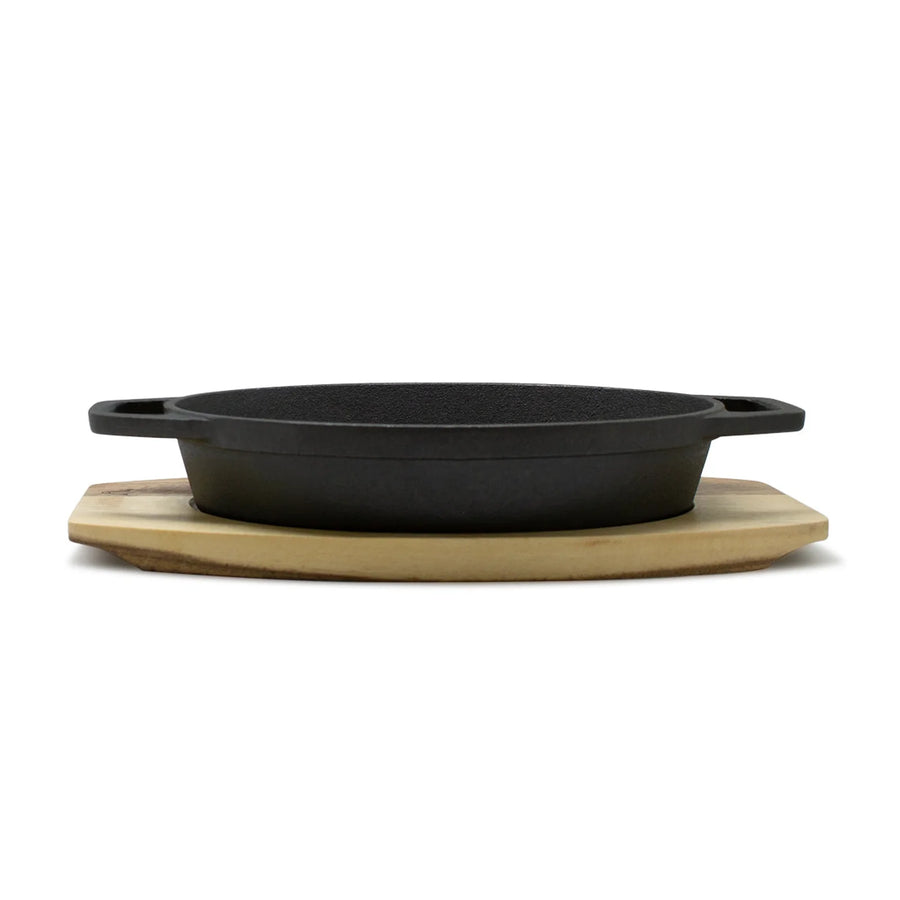 Sartén Cacerola Wayu Hierro Fundido Con Base De Madera