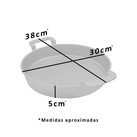 Sartén Con Asas Hierro Fundido 30cm Premium Cocina Asado Bbq