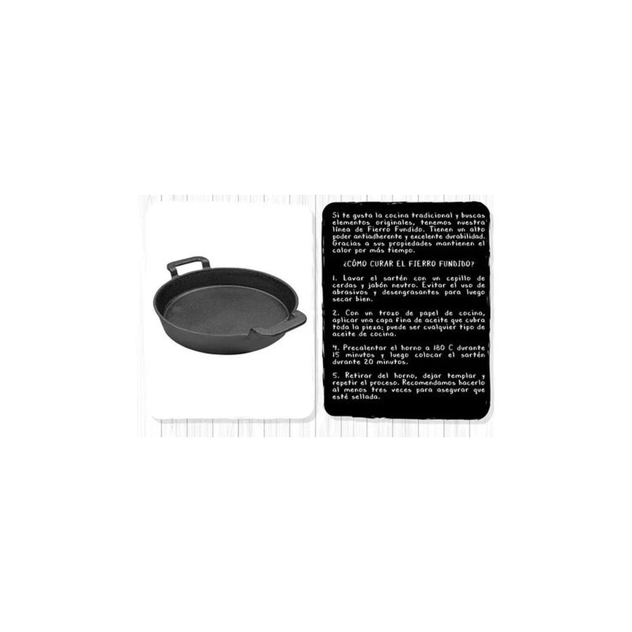 Sartén Con Asas Hierro Fundido 30cm Premium Cocina Asado Bbq