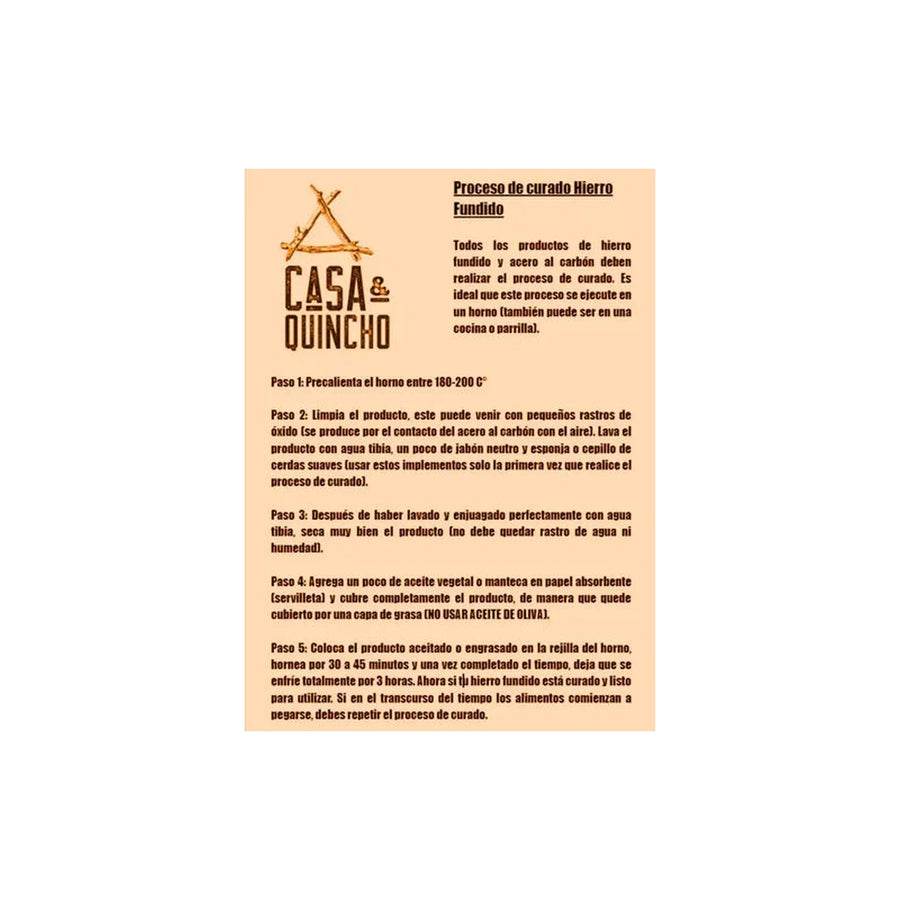 Sartén Con Asas Hierro Fundido 30cm Premium Cocina Asado Bbq