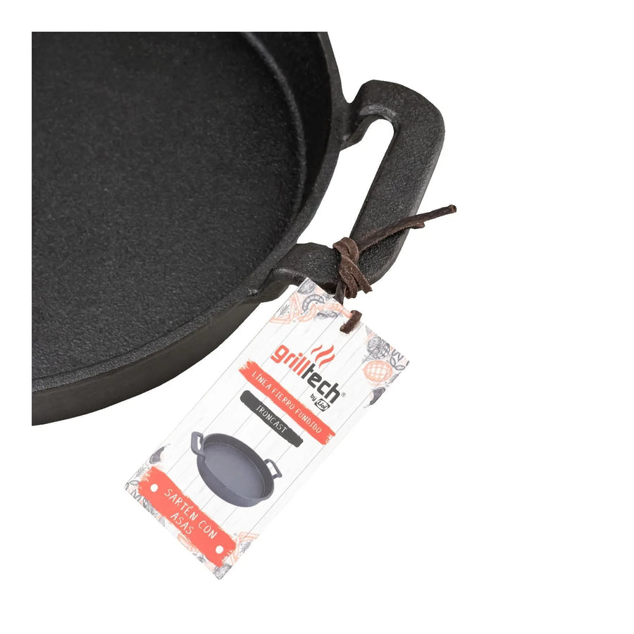Sartén Con Asas Hierro Fundido 30cm Premium Cocina Asado Bbq