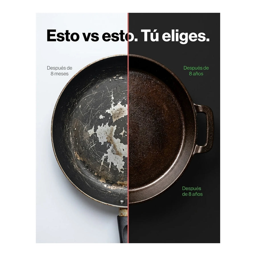Sartén Con Asas Hierro Fundido 30cm Premium Cocina Asado Bbq