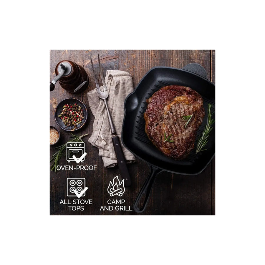 Sarten Cuadrado Asado Parrilla Cocina 26x26cm