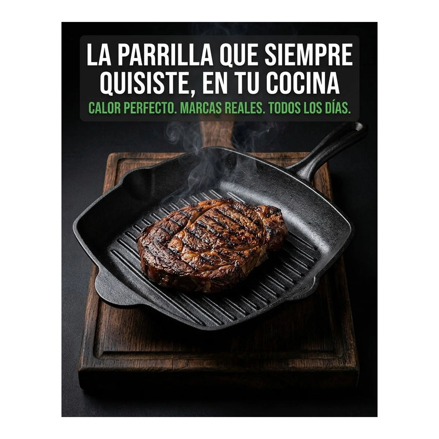 Sarten Cuadrado Asado Parrilla Cocina 26x26cm