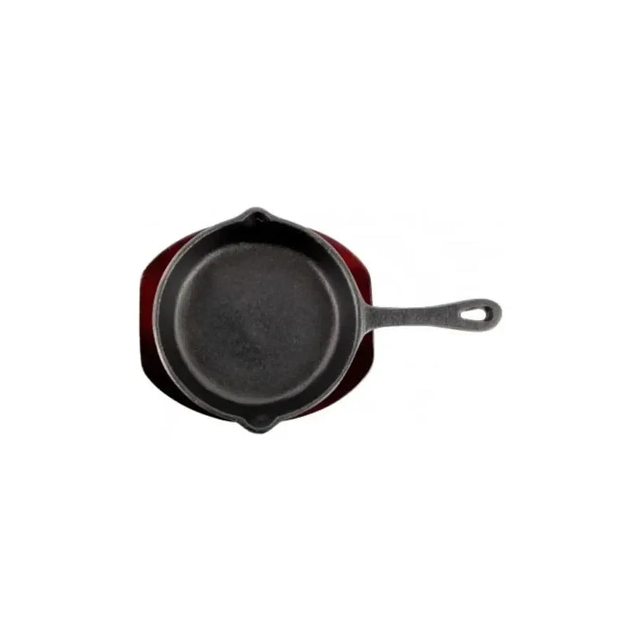 Sartén Fierro 13cms Con Base De Madera Lugano Cocina Gourmet Negro