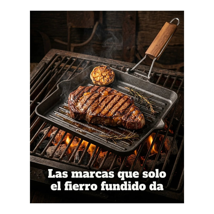 Sarten Fierro Fundido 21x35cm Wayu Abatible Hierro Fundido