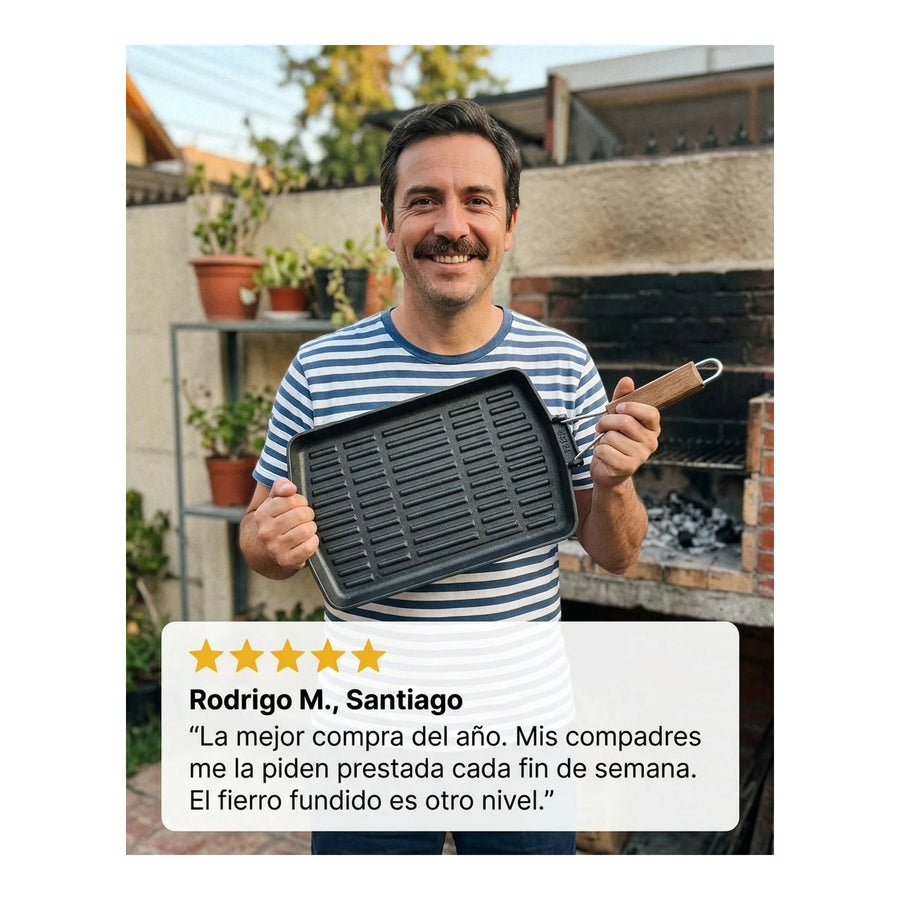 Sarten Fierro Fundido 21x35cm Wayu Abatible Hierro Fundido