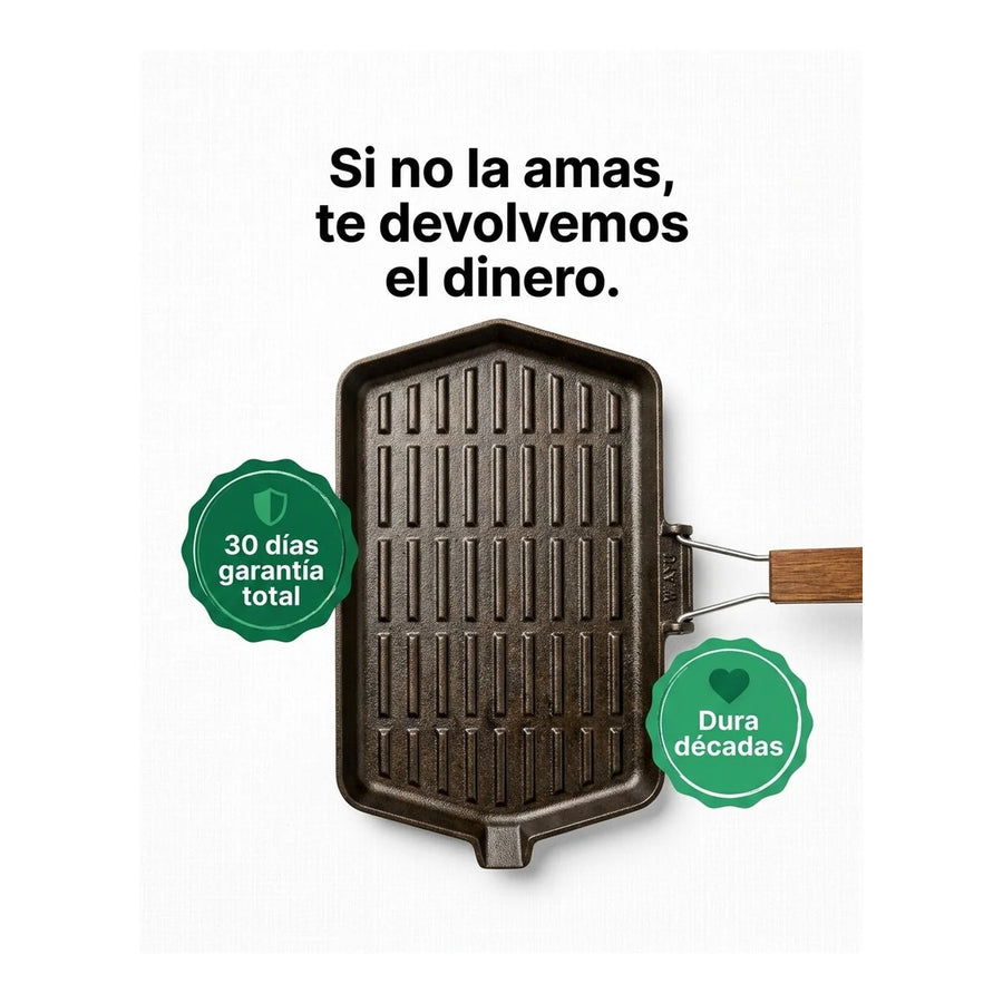 Sarten Fierro Fundido 21x35cm Wayu Abatible Hierro Fundido
