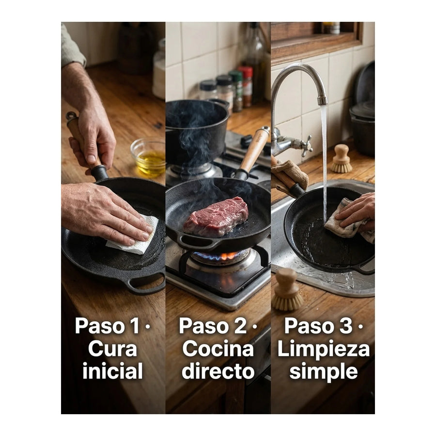 Sarten Hierro Fundido 20cm Wayu Fierro Profesional Cocina