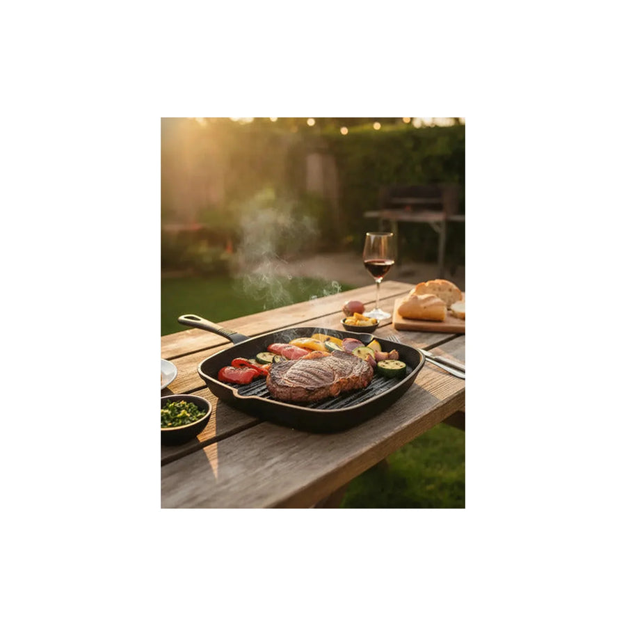 Sartén Hierro Fundido Wayu Asado Parrilla Cocina Bbq 24cm