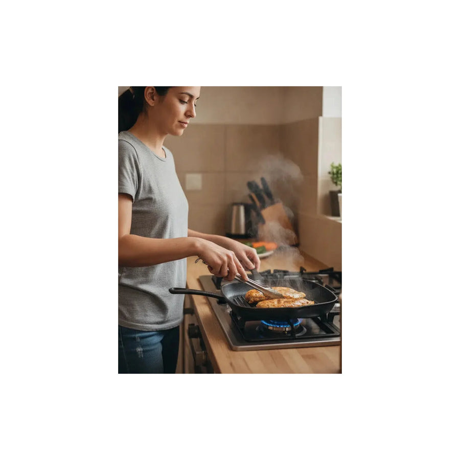 Sartén Hierro Fundido Wayu Asado Parrilla Cocina Bbq 24cm