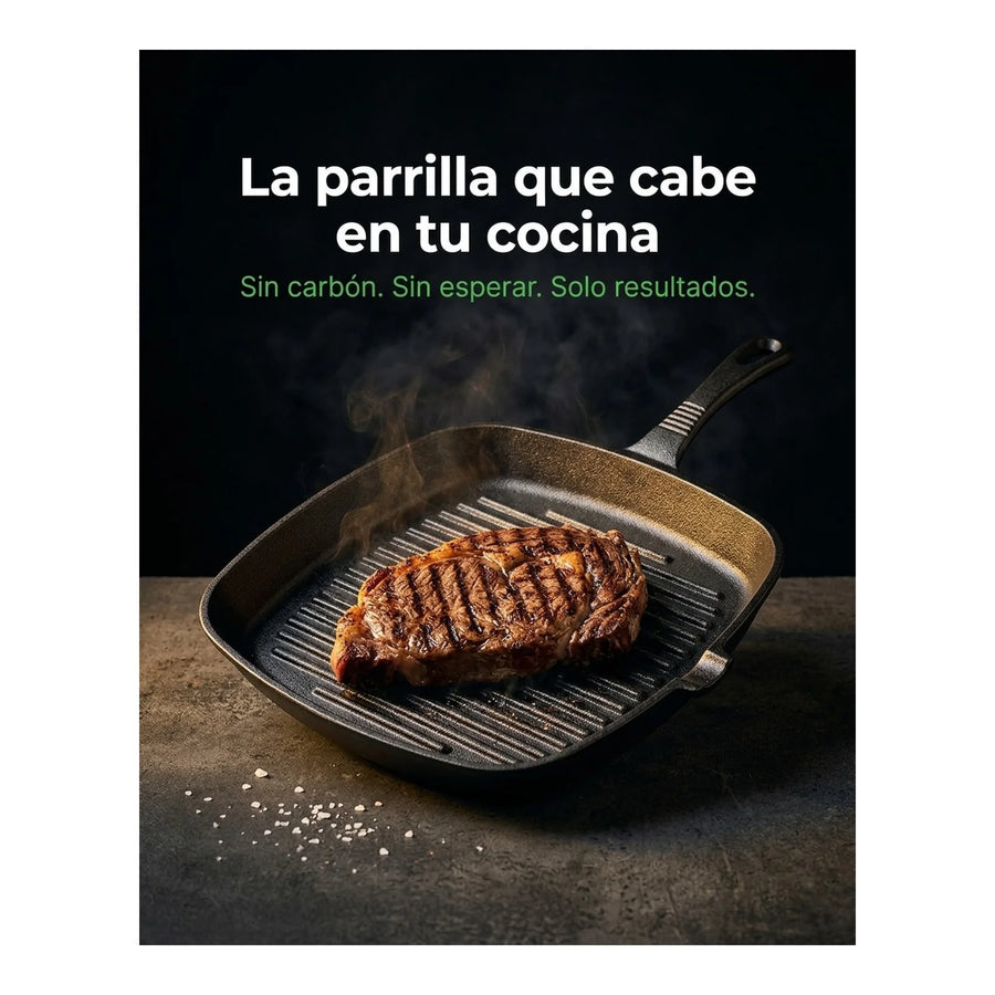 Sartén Hierro Fundido Wayu Asado Parrilla Cocina Bbq 24cm