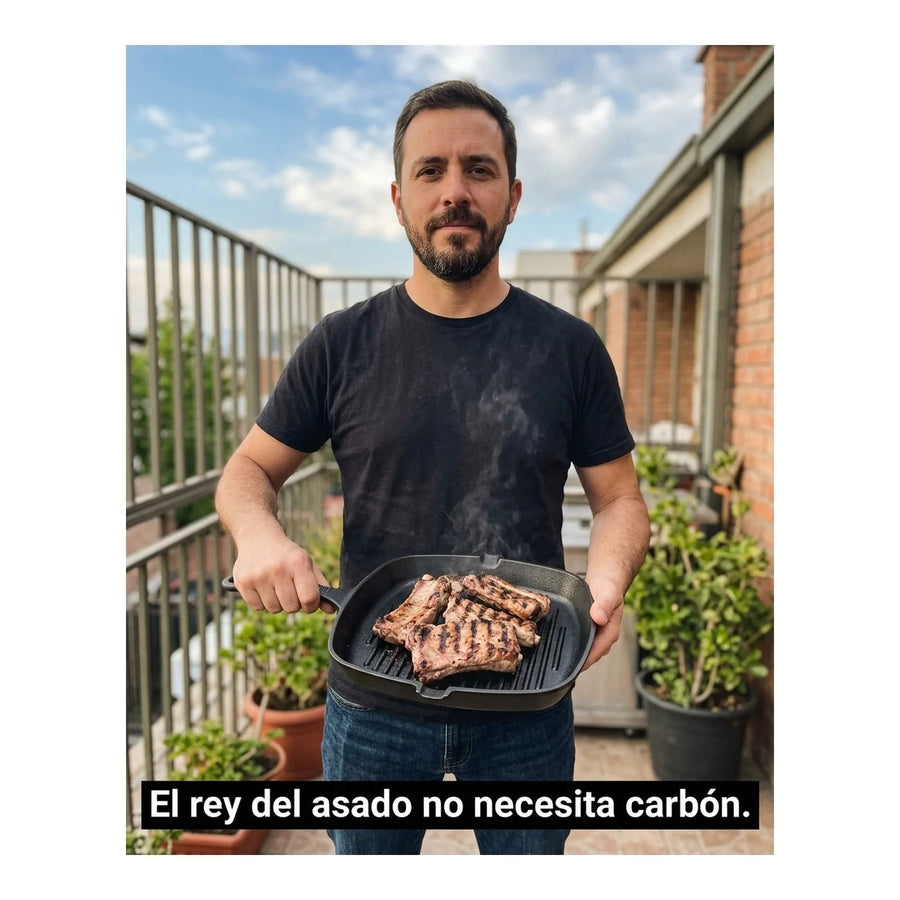 Sartén Hierro Fundido Wayu Asado Parrilla Cocina Bbq 24cm