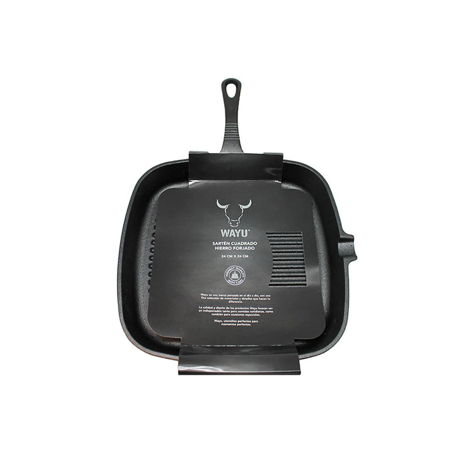 Sartén Hierro Fundido Wayu Asado Parrilla Cocina Bbq 24cm