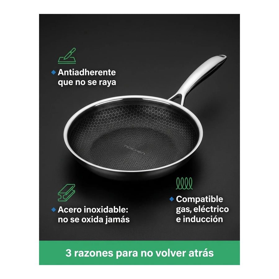 Sarten Roichen 24 Cm Bee Acero Inoxidable Cocina Premium