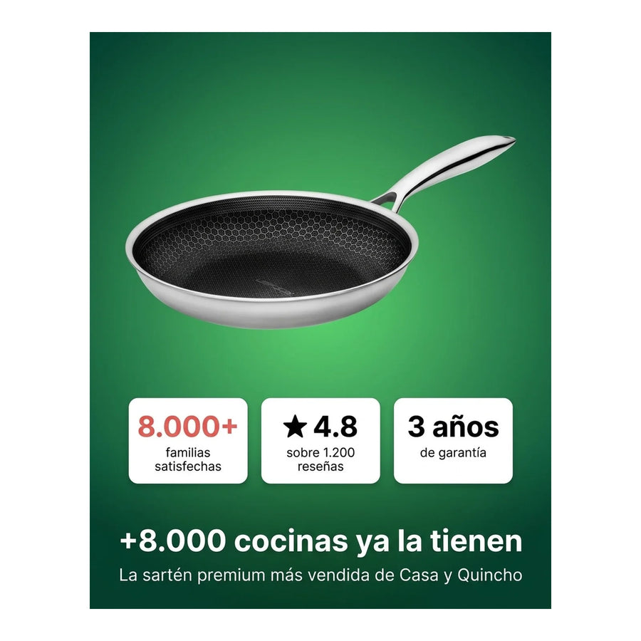 Sarten Roichen 24 Cm Bee Acero Inoxidable Cocina Premium