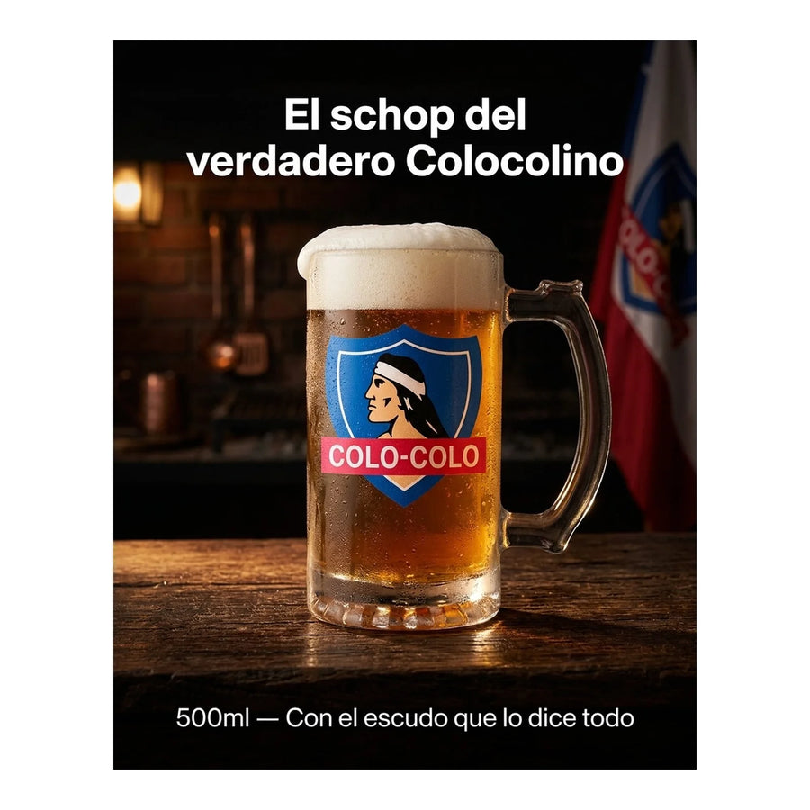 Schopero Vidrio 500ml Cervecero Bar  Colo Colo Cc