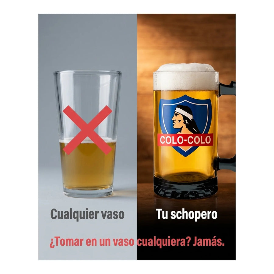 Schopero Vidrio 500ml Cervecero Bar  Colo Colo Cc