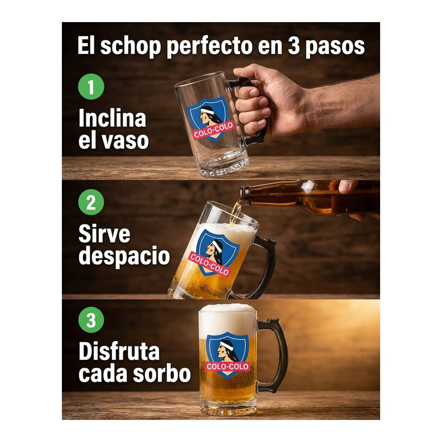 Schopero Vidrio 500ml Cervecero Bar  Colo Colo Cc