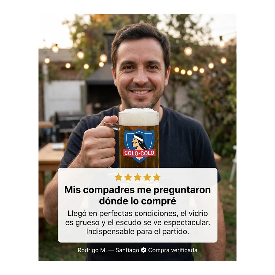 Schopero Vidrio 500ml Cervecero Bar  Colo Colo Cc
