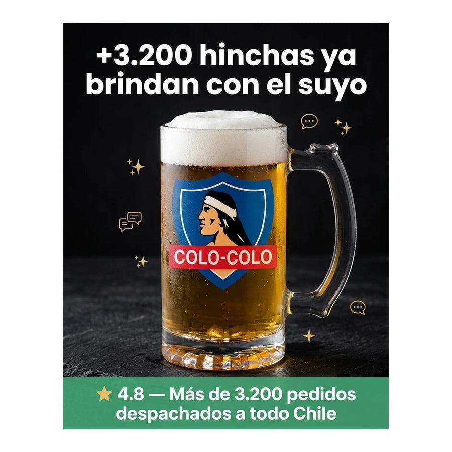 Schopero Vidrio 500ml Cervecero Bar  Colo Colo Cc
