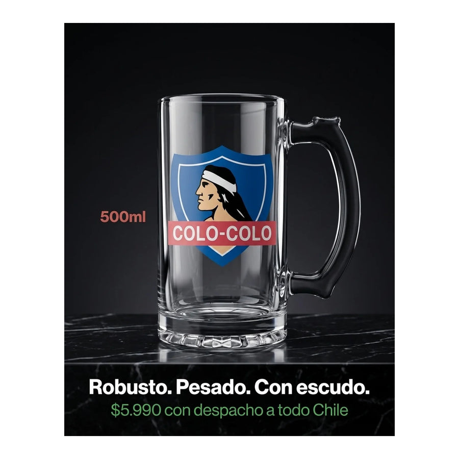 Schopero Vidrio 500ml Cervecero Bar  Colo Colo Cc