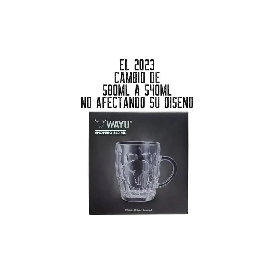Schopero Vidrio Wayu 540ml Shopero Beer Mug Cervecero Bar Bbq