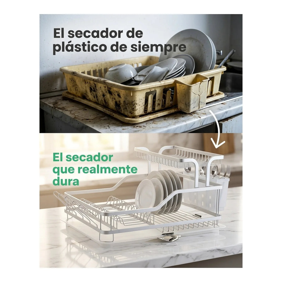 Secador De Platos Aluminio Premium 2 Niveles